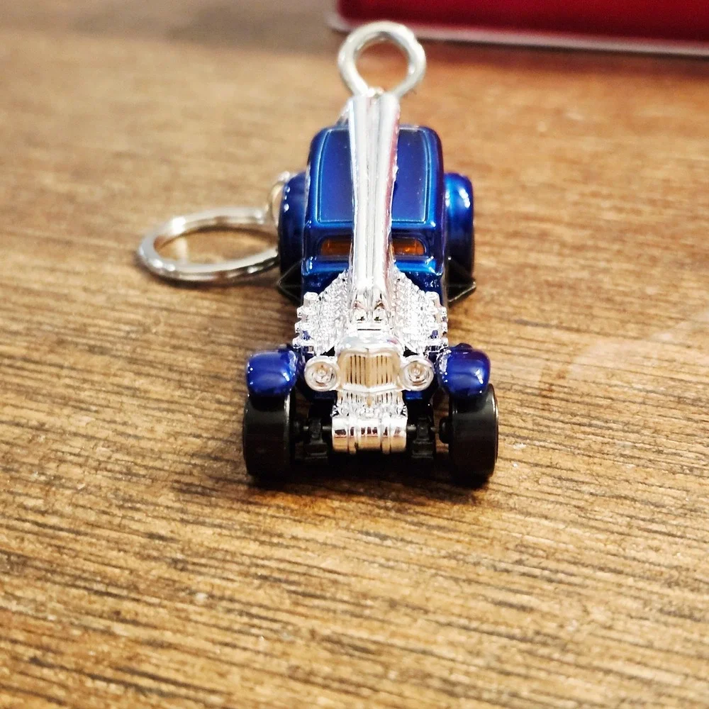 Hot Wheels Straight Pipes Deep State Blue Gasser 2025 1:64 Diecast Car Key Chain